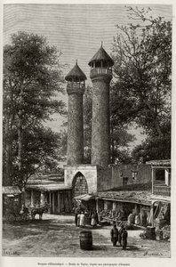 The mosque of Elisabethpol (or Gandja, or Kirovabad, Azerbaijan). Engraving by Taylor, to illustrate the story 