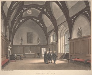 Lambeth Palace, engraved by Joseph Constantine Stadler by T. and Pugin A.C. Rowlandson