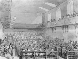 Quakers Gathering in a London Meeting House