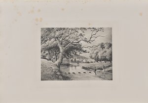 Looking towards the Old Bridge of Partick from the Stepping-Stones by T. and R. Annan and Sons