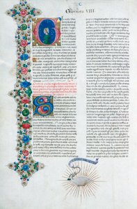 Illuminated manuscript page from Decameron, by Giovanni Boccaccio