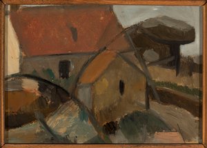 House with a Red Roof by Tadeusz Makowski