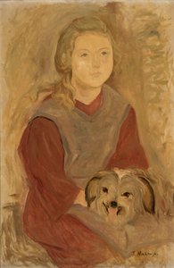 Girl with a Dog by Tadeusz Makowski