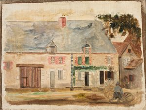 Wheelwright in Front of a House by Tadeusz Makowski