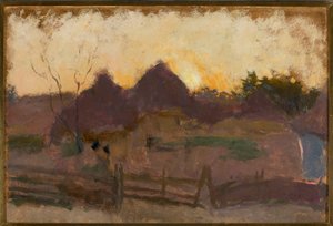 Landscape with Haystacks by Tadeusz Makowski