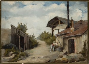 Landscape - Homestead by Tadeusz Makowski