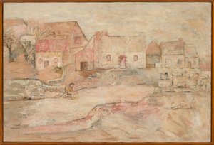 Breton Landscape with a Seated Man by Tadeusz Makowski