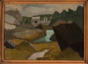Rocky Landscape with Water by Tadeusz Makowski