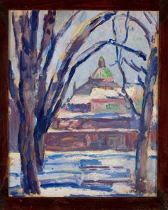 Winter Landscape with Church by Tadeusz Makowski