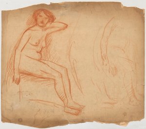 Study of a Seated Nude Woman by Tadeusz Makowski