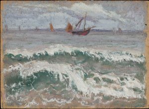 Stormy Sea with Boats by Tadeusz Makowski
