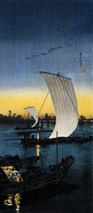 Sekiyado Evening View, c.1930 by Takahashi  Hiroaki