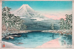 Mt. Fuji Seen from Tagonoura, Snowy Landscape