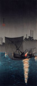 Tsukuda Island, Fishing Nets at Night