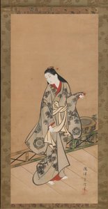 Woman on Veranda, ca. 1730 by Takizawa Shigenobu