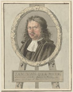 Portrait of Johannes van der Meer the Elder, in Laurel Wreath on Easel by Tako Hajo Jelgersma (possibly)