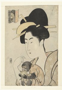 Woman with Monkey: Monkey and Tiger (Elegant Print Comparisons of Seven Eyes)