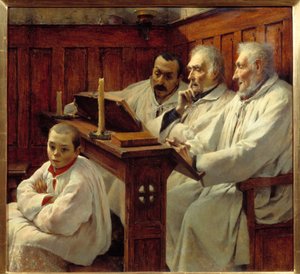 The Creed Priests and Choir Child Reading the Bible by Tancrede Bastet