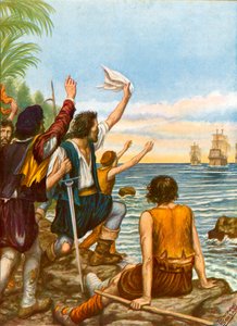 Diego Masques, Captain of One of the Ships from the Second Expedition of Christopher Columbus, Left on an Island with Eight Men by Tancredi Scarpelli