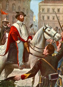 Garibaldi and his volunteer force enter to defend Rome in 1849