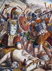 Roman Antiquity: Roman general Lucullus (115-67 BC) conquered Tigrane II and the Pontic and Armenian armies and seized Tigranocerte, Armenia, 6 October 69 BC (Illustration by Tancredi Scarpelli) by Tancredi Scarpelli