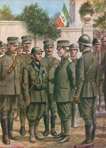 The King Awarding Medals for Acts of Valour at the Front by Tancredi Scarpelli