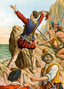 Vasco Nunez di Balboa sees the Pacific Ocean by Tancredi Scarpelli
