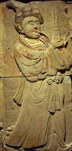 Stele Depicting a Musician by Tang Dynasty Chinese School