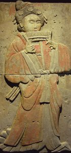 Terracotta stele with musician, Tang Dynasty by Tang Dynasty Chinese School
