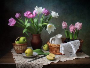 Spring Flowers and Apples