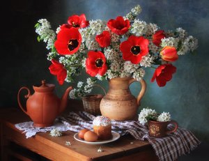Spring Poppies Easter Table by Tatyana Skorokhod