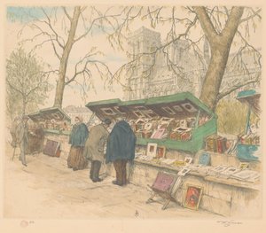 Bookstalls on the Quai de Montebello, Notre-Dame in the Background