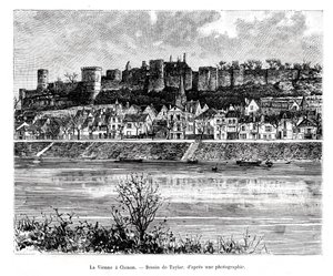 Chinon and the Vienne river, France, 19th century