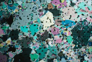 Ice crystals in a core reflect colors at different angles by Ted Spiegel
