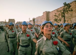 Israeli soldiers march past Old City of Jerusalem walls in revival of ancient procession