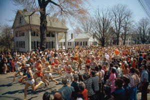 The 77th running of the Boston Marathon begins here