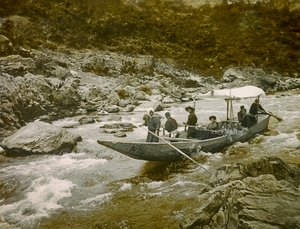 A Boat in the Rapids of the Hozu River, Kyoto, circa 1900 - 1915 by Teijiro Takagi
