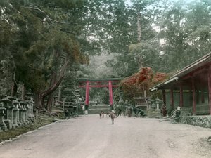 Entrance to the Lantern Shrine in Kasauga Taisha Park, Nara, circa 1900 - 1915 by Teijiro Takagi
