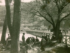 View of Togetsukyo Bridge Over the Katsura River in Arashiyama, circa 1900 - 1915 by Teijiro Takagi