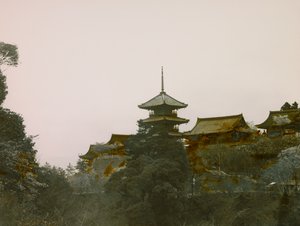 View of the Kiyomizu-Dera Temple, Kyoto, circa 1900 - 1915 by Teijiro Takagi