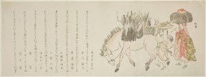 Laden Horse and Women Returning with Brush