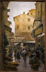 The Old Market from Degli Speziali Street by Telemaco Signorini