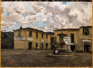 The Small Square in Settignano on a Rainy Day, c.1861