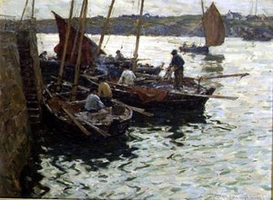 Fishermen at the Quayside by Terrick Williams