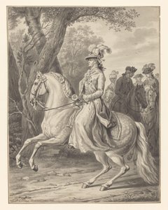 Wilhelmina of Prussia, Princess of Orange-Nassau, on Horseback