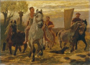 Horse Watering Place by Teutwart Schmitson