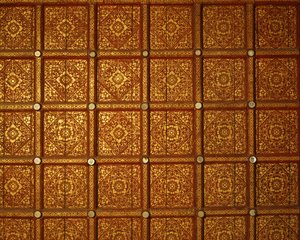 Ceiling of a Lanna temple by Thai School