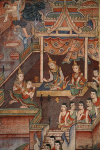 Detail from a mural in the Viharn laikam at Wat Phra Singh
