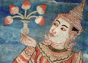 Detail from a mural in the Viharn laikam at Wat Phra Singh by Thai School