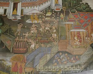 Detail of the Town of Phitsanulok, Wat Bowonniwet Vihara, Bangkok by Thai School